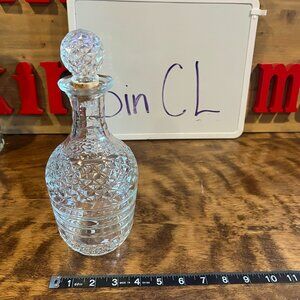 Vintage Clear Glass Whiskey Wine Decanter Bottle With Matching Glass Stopper